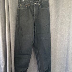 Levi's 560 Black Straight Jeans High-Waisted Sturdy Denim